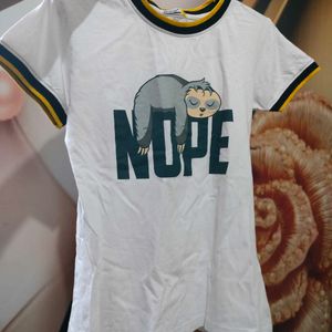 Bewakoof Women Nope Lazy Printed White