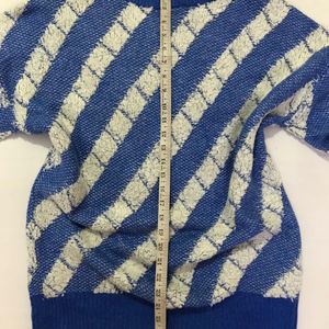 Blue+white Pullover Fits M/L