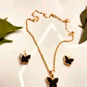 Butterfly Necklace Earrings