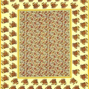 Jaipuri Print Double Bedsheet With 2 Pillow Covers