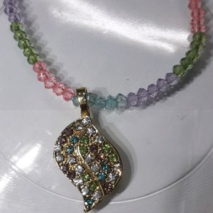 Colourful Pendant-Earring Set