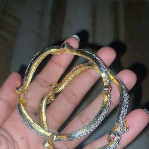 Bracelet And Two Heavy Bangles Women