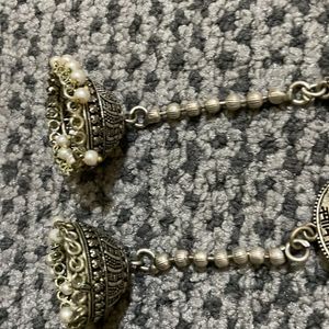 oxidized ear ring  - jhumkaa