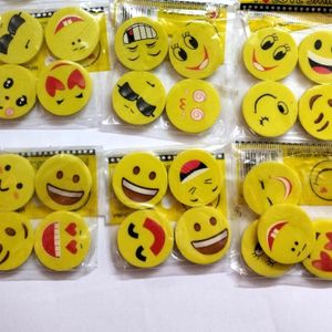 Cute😍Smiley Emoji 😊Eraser 8 Pcs 😁😘🤩🤪😜