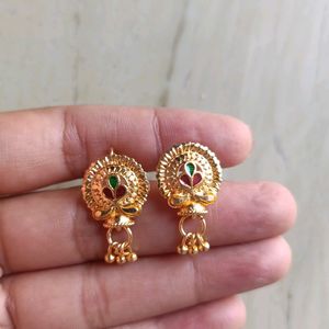 Laxmi Coins Long Necklace With Meena Work Earrings