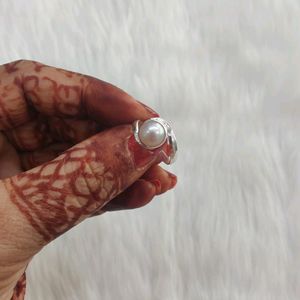 Pure Silver Pearl Ring For Women Nd Girl's