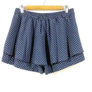 Navy Blue Printed Shorts (Women)