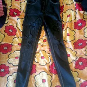 Charcoal Colur Demage Jeans