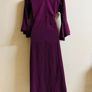 Wine Colour Party Wear Gown