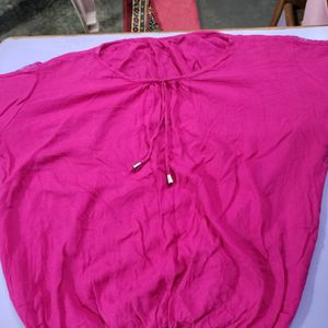 Pink Top With Net Sleeves
