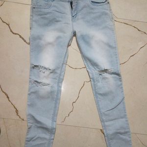 Denim Knee Cut Jeans