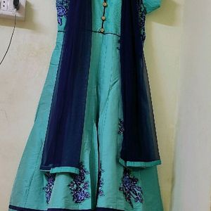 Thread Work Frock With Dupatta