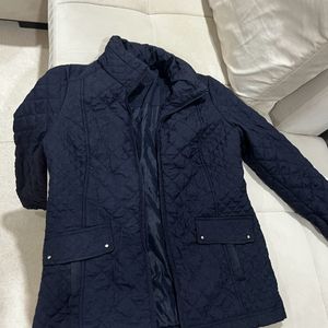 Lightweight Navy Jacket With Concealed Hood