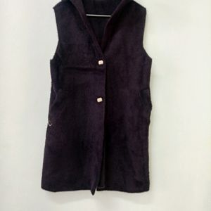 Sleeveless Hooded Cardigan