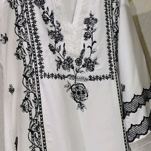 Pakistani Dress Black N White Plazopair