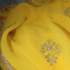 Yellow Chiffon Saree💛