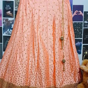 Peach Colour Wedding Lehnga