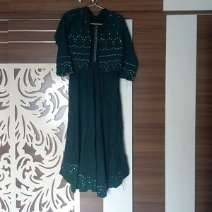 Diwali Sale Heavy Koti Kurti Dark Green