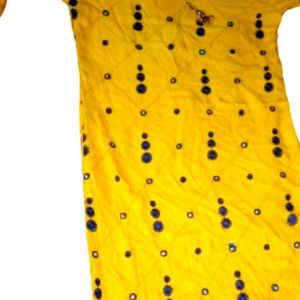 Yellow Rayon Kurti