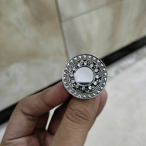 Round Silver Mirror Ring