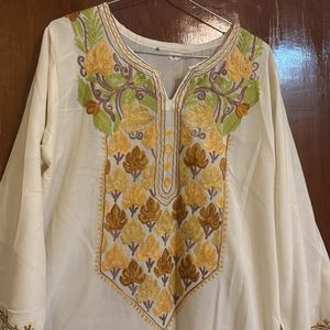 White Kashmiri Kurti