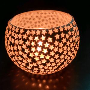 Star Design Mosaic Glass Tealight Holder