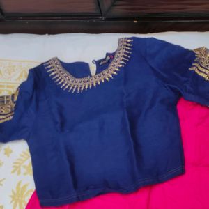 Navy Blue Crop Top