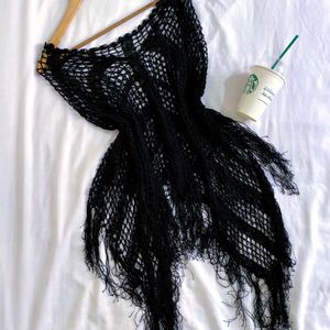 Pinterest Black Up & Down Knitted Top