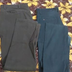 Brown and Blue Trouser Combo