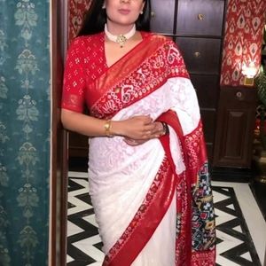 Premium Patola With Lucknowi Chikankari Saree