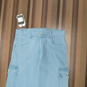 AS-50 Size 32 Cargo Straight Women Denim Jeans