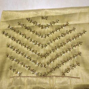 Trending Golden Aari Blouse Material