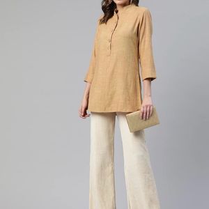 Tan Black Tunic Top