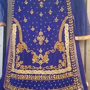Royal Blue Partywear Gherdaar Gown