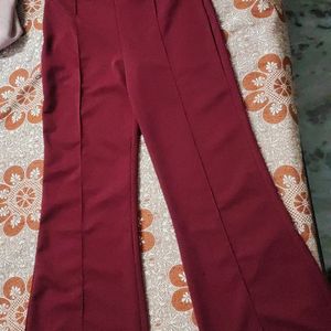 Dark Red Bootcut Trouser