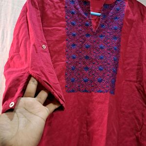 Bright Red Short Kurti