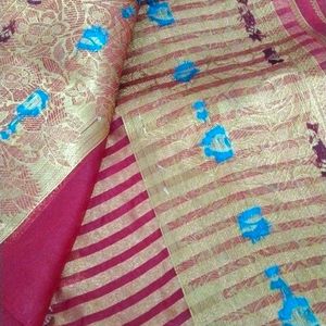 Organza Red Saree