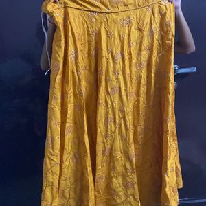 Dark Yellow Lehenga And Blouse Without Dupatta