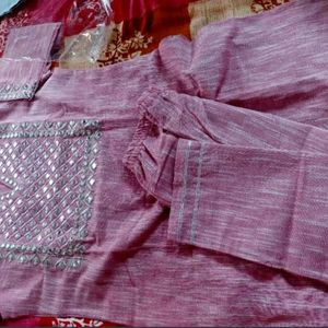 Pink Zari Kurta Set