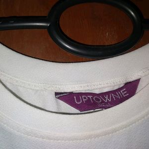 Uptownie Lite Casual Solid Women White Top