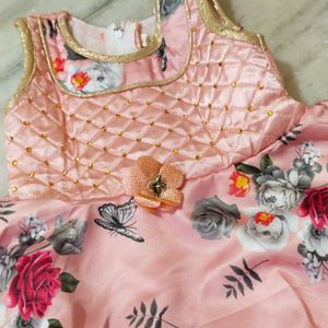 Super Soft And Comfortable 🍑 Peach Colour Dress For Baby For