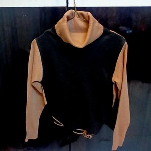 long neck ,full sleeves womens crop top