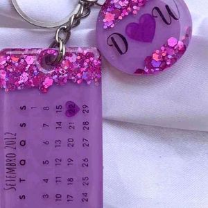 Customised Resin Save The Date Keychain