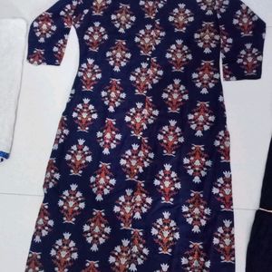 Kurti With Sarara Nd Chiken Work Duptta Xl Size