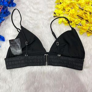 H&M black floral bra bikini top