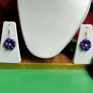 purple 💜 floral earrings