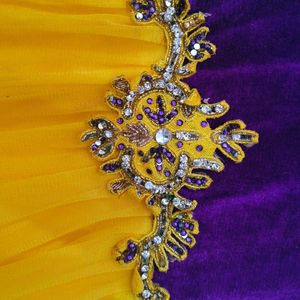 Yellow and Purple Stylish Kids Frock