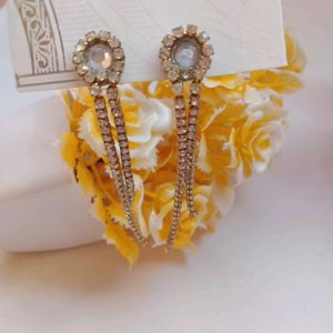 Kundan chain tassel earrings