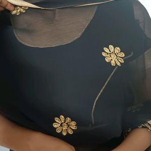 Black Embroidery Saree