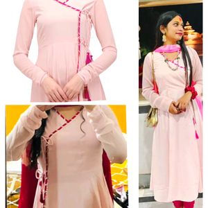 Women Pink Bugalbandi Kurta With Full Sleeve